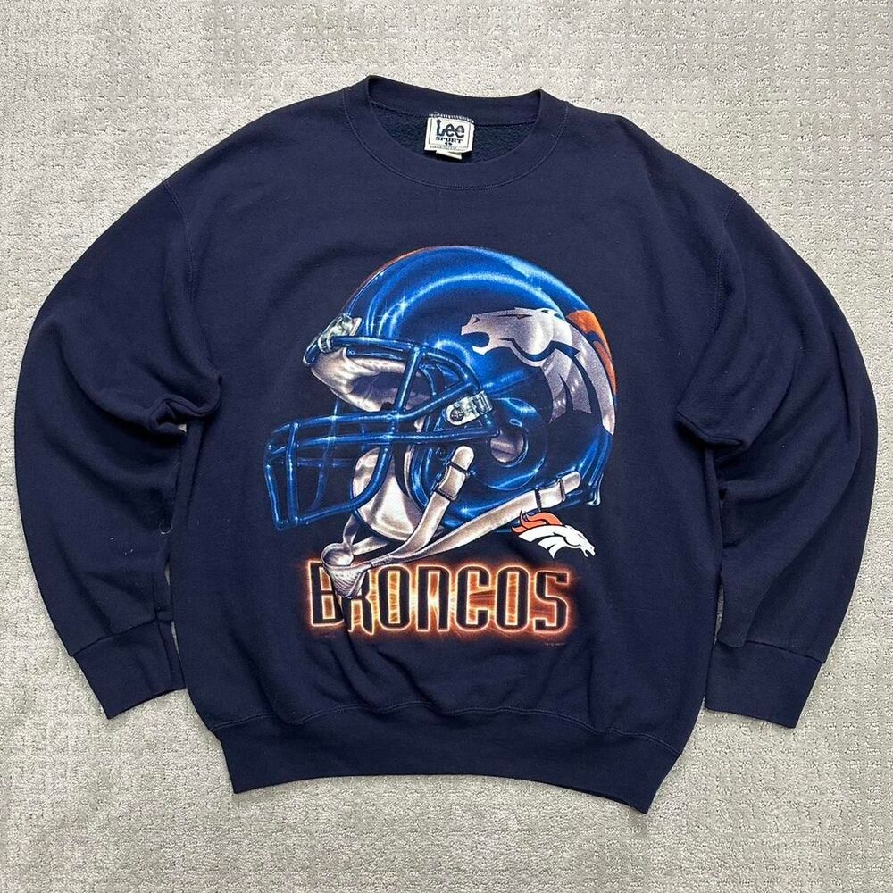 90’s Navy Denver Broncos Horse Helmet crewneck sweatshirt